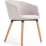 Designové židle Halmar v béžové barvě v minimalistickém stylu z masivu 