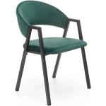 Designové židle Halmar v tmavě zelené barvě v moderním stylu ze sametu 