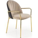 Jídelní židle Halmar ve zlaté barvě v elegantním stylu ze sametu 
