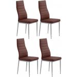Jídelní židle Halmar v tmavě hnědé barvě v minimalistickém stylu z polyuretanu 4 ks v balení 