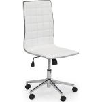 Kancelářské židle Halmar v bílé barvě prošívané z polyuretanu s nastavitelnou výškou 