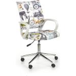 Kancelářské židle Halmar v bílé barvě z plastu s kolečky 