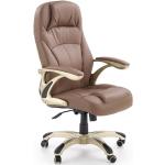 Kancelářské židle Halmar v hnědé barvě v elegantním stylu z polyuretanu čalouněné 