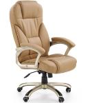 Kancelářské židle Halmar v béžové barvě v elegantním stylu z polyuretanu s kolečky 