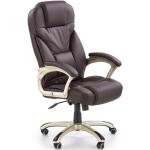 Kancelářské židle Halmar v tmavě hnědé barvě v elegantním stylu z polyuretanu s kolečky 