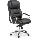 Kancelářské židle Halmar v černé barvě v elegantním stylu z kůže s kolečky 