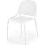 Jídelní židle Halmar v bílé barvě v elegantním stylu z plastu stohovatelné 