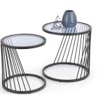 Odkládací stolky Halmar v šedé barvě v elegantním stylu ze skla lakované 