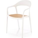 Jídelní židle Halmar v bílé barvě v elegantním stylu z plastu stohovatelné 