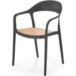 Jídelní židle Halmar v černé barvě v elegantním stylu z plastu stohovatelné 