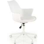 Dětské židle Halmar v bílé barvě v minimalistickém stylu z plastu s loketní opěrkou 