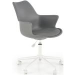 Dětské židle Halmar v šedé barvě v minimalistickém stylu z plastu s loketní opěrkou 