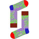 Pánské Ponožky Happy Socks ve fialové barvě v moderním stylu s mozaikovým vzorem ve slevě 