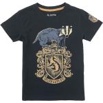 Dětská trička v černé barvě s motivem Harry Potter Hufflepuff 