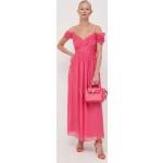 Dámské Šaty v růžové barvě z polyesteru ve velikosti 10 XL maxi 