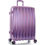 Plastové kufry Heys ve fialové barvě v lakovaném stylu z látky 