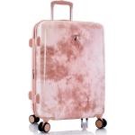 Dámské Plastové kufry Heys v pudrové barvě s batikovaným vzorem na čtyřech kolečkách 