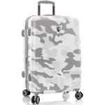 Plastové kufry Heys v šedé barvě v army stylu na čtyřech kolečkách o objemu 87 l 
