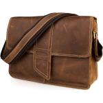 Pánské Kožené kabelky Delton Bags v hnědé barvě ve vintage stylu z kůže s vnitřním organizérem 