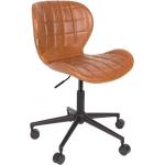 Kancelářské židle Zuiver v hnědé barvě v moderním stylu z koženky s nastavitelnou výškou 