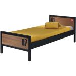 Dětské postele Vipack v černé barvě v industriálním stylu z borovice 