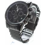 Náramkové hodinky ve slevě s quartzovým pohonem s kovovým řemínkem ocelové s analogovým displejem s voděodolností 3 Bar 