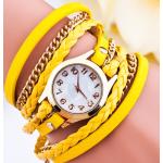 Dámské Náramkové hodinky OEM Nepromokavé v žluté barvě v moderním stylu kovové 