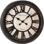 Nástěnné hodiny v černé barvě v retro stylu ze dřeva 
