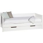 Jednolůžkové postele Hoorns v bílé barvě ve vintage stylu z borovice rozkládací 