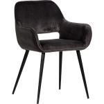 Designové židle Hoorns v tmavě šedivé barvě ze sametu s loketní opěrkou 