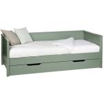 Jednolůžkové postele Hoorns v zelené barvě ve vintage stylu z borovice 