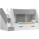 Patrové postele v šedé barvě v elegantním stylu s úložným prostorem 
