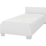 Jednolůžkové postele v bílé barvě v elegantním stylu z laminátu 