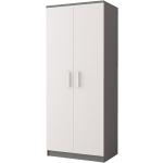Šatní skříně v šedé barvě v minimalistickém stylu 