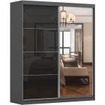 Šatní skříně v šedé barvě v elegantním stylu z laminátu 