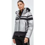 Dámské Zimní bundy s kapucí Emporio Armani EA7 ve stříbrné barvě z polyesteru ve velikosti L 