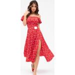 Dámské Letní šaty v červené barvě v retro stylu s květinovým vzorem ve velikosti L 