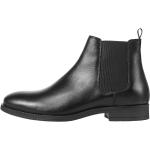 Pánské Kožené kotníkové boty Jack & Jones v černé barvě z hladké kůže ve velikosti 46 