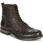 Pánské Kožené kotníkové boty Jack & Jones z kůže ve velikosti 45 s výškou podpatku do 3 cm ve slevě 