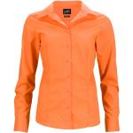 Dámské Košile s dlouhým rukávem James & Nicholson v oranžové barvě ve velikosti XXL plus size 