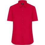 Dámské Košile s krátkým rukávem James & Nicholson v červené barvě ve velikosti 3 XL s krátkým rukávem plus size 
