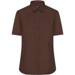 Dámské Košile s krátkým rukávem James & Nicholson v hnědé barvě ve velikosti 3 XL s krátkým rukávem plus size 