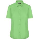 Dámské Košile s krátkým rukávem James & Nicholson v limetkově zelené barvě ve velikosti 3 XL s krátkým rukávem plus size 