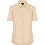 Dámské Košile s krátkým rukávem James & Nicholson ve světle hnědé barvě ve velikosti S s krátkým rukávem 