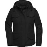 Dámské Zimní bundy s kapucí James & Nicholson v černé barvě v elegantním stylu z polyesteru ve velikosti XXL plus size 