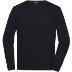 Pánské Pletené svetry James & Nicholson v černé barvě z bavlny ve velikosti 3 XL s kulatým výstřihem plus size 
