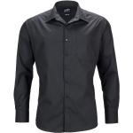 Pánské Košile s dlouhým rukávem James & Nicholson v černé barvě z popelínu ve velikosti 4 XL plus size 
