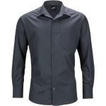 Pánské Košile s dlouhým rukávem James & Nicholson v tmavě šedivé barvě z popelínu ve velikosti L 