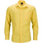 Pánské Košile s dlouhým rukávem James & Nicholson v žluté barvě z popelínu ve velikosti S 
