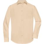 Pánské Košile s dlouhým rukávem James & Nicholson ve světle hnědé barvě ve velikosti S 
